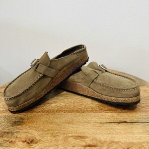 Birkenstock Buckley Womens Tan Leather Buckle Moccasin Mule Clog Size 40 M7 L9